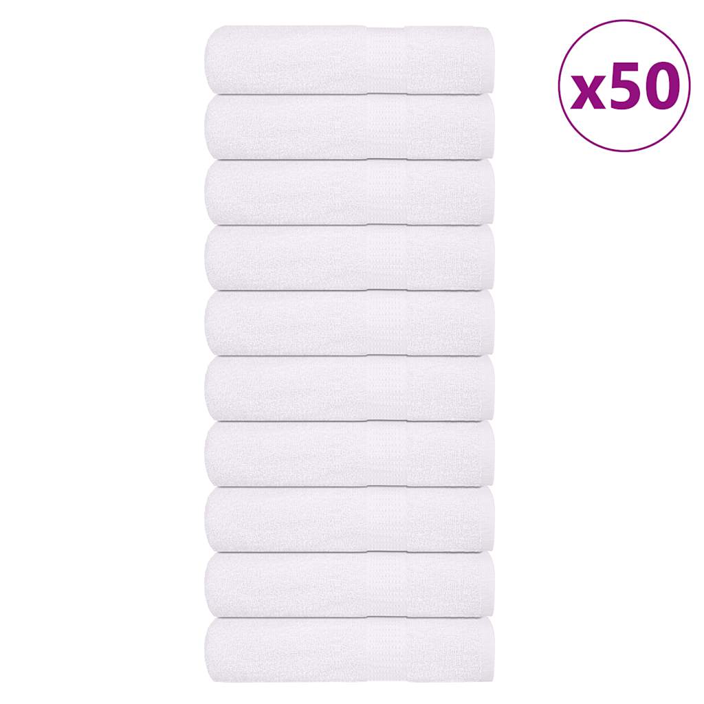 Πετσέτες χεριών 50 τεμάχια Λευκό 50x100εκ. 360 γρ/μ² 100% Βαμβ.