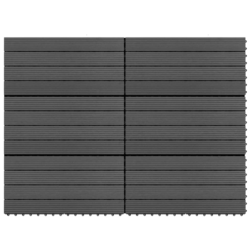 Πλακάκια Deck 6 τεμ. Μαύρα 60 x 30 εκ. 1,08 μ² από WPC