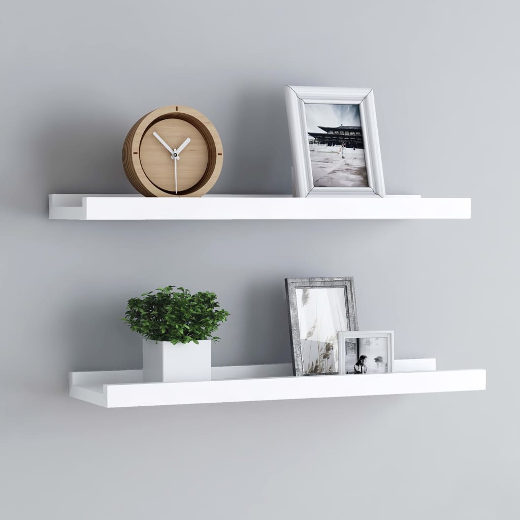 Ράφια για Κορνίζες 2 τεμ. Λευκά 40 x 9 x 3 εκ. από MDF
