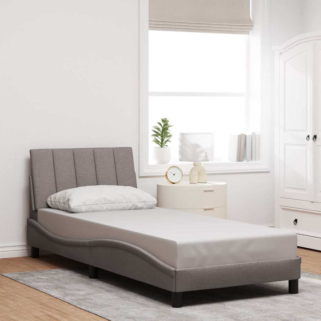 Σκελετός Κρεβατιού Χωρίς Στρώμα Taupe 90x200 εκ. Υφασμάτινο