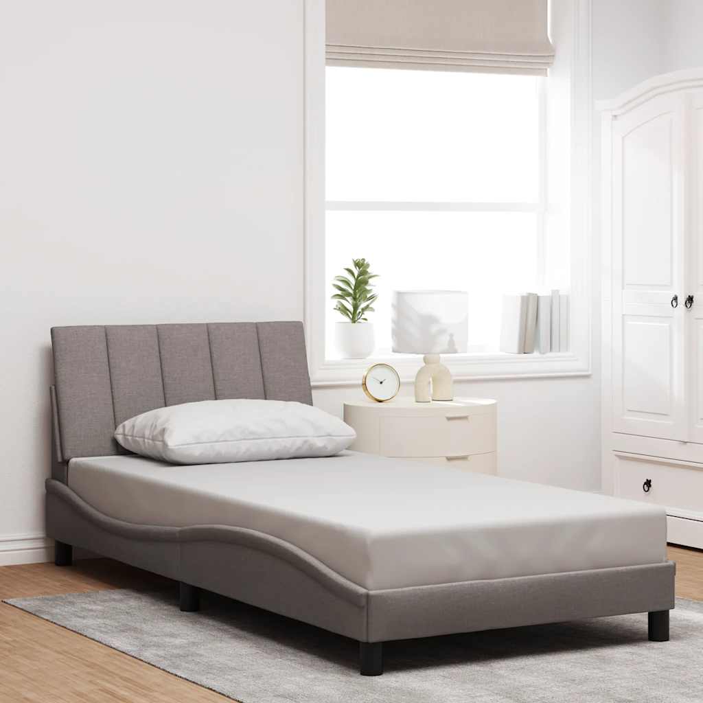 Σκελετός Κρεβατιού Χωρίς Στρώμα Taupe 100 x 200 εκ. Υφασμάτινο