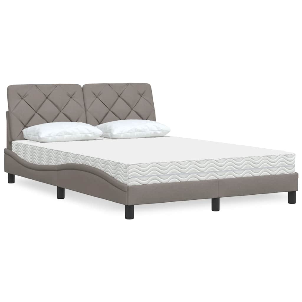 Κρεβάτι με Στρώμα Taupe 120x200 εκ. Υφασμάτινο