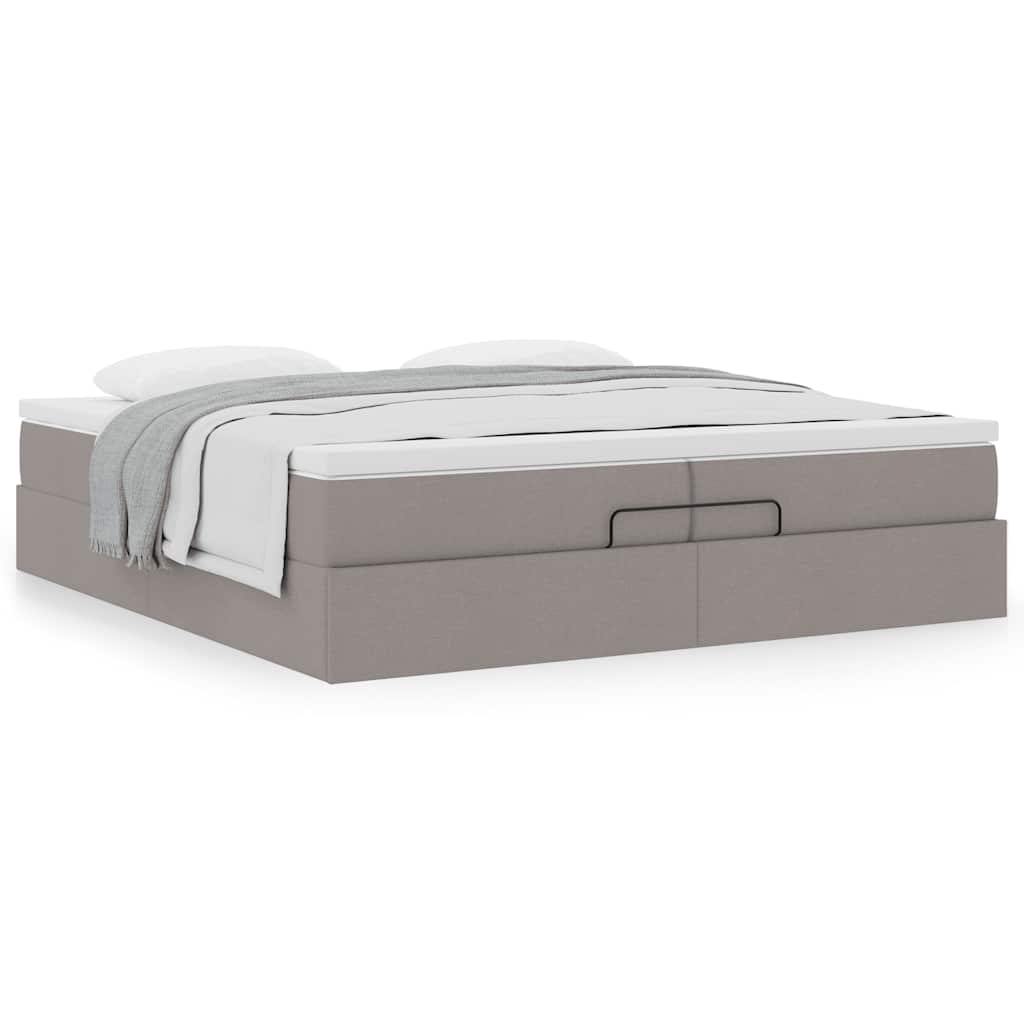 Οθωμανικό κρεβάτι με στρώματα Taupe 200x200cm ύφασμα