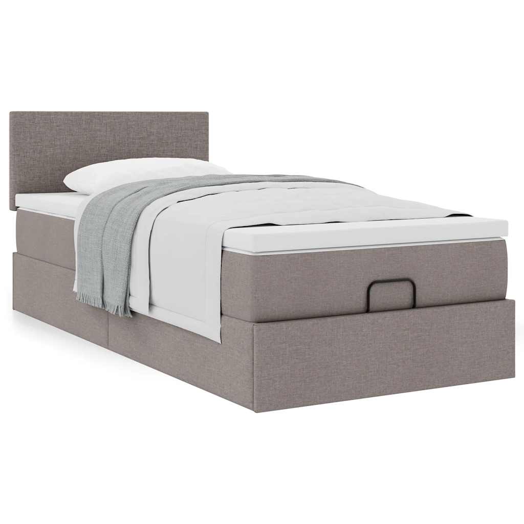 Οθωμανικό κρεβάτι με στρώμα Taupe 80x200cm ύφασμα