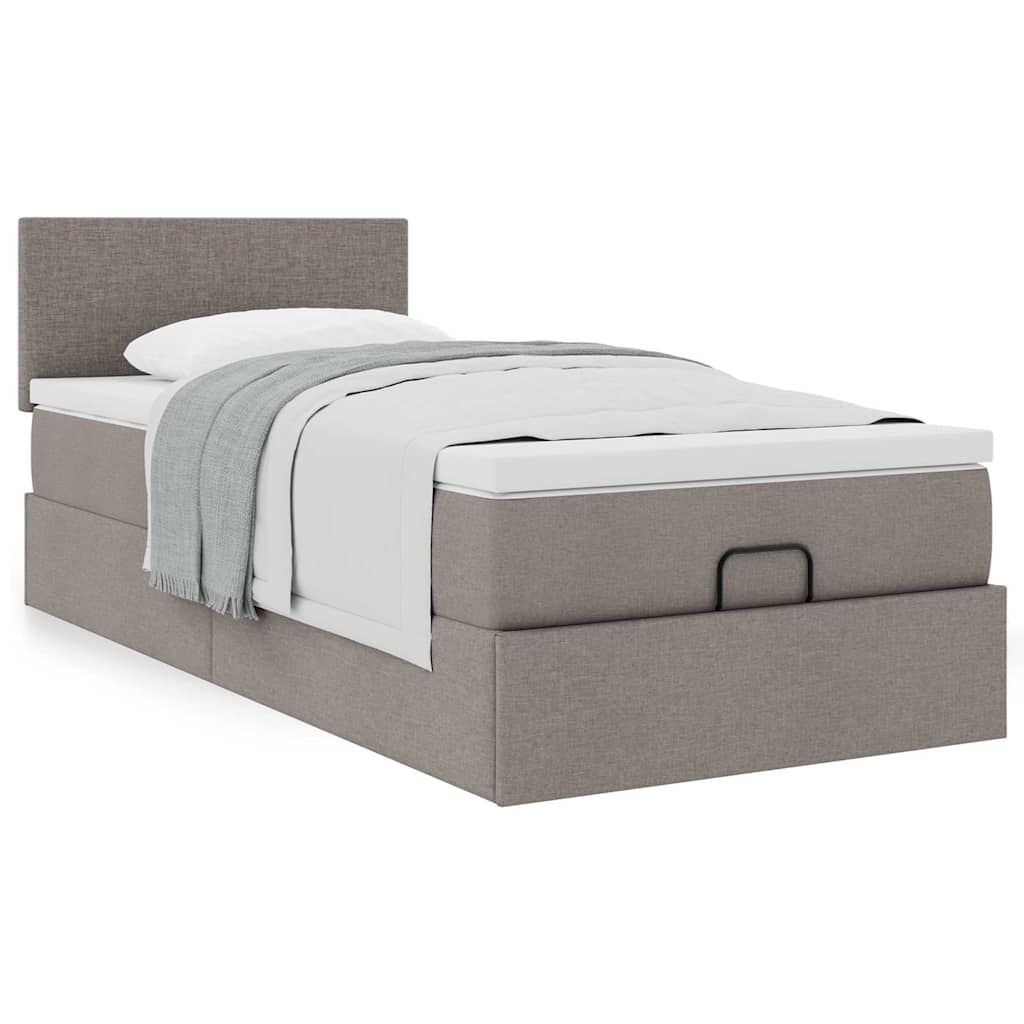Οθωμανικό κρεβάτι με στρώμα Taupe 90x190cm ύφασμα