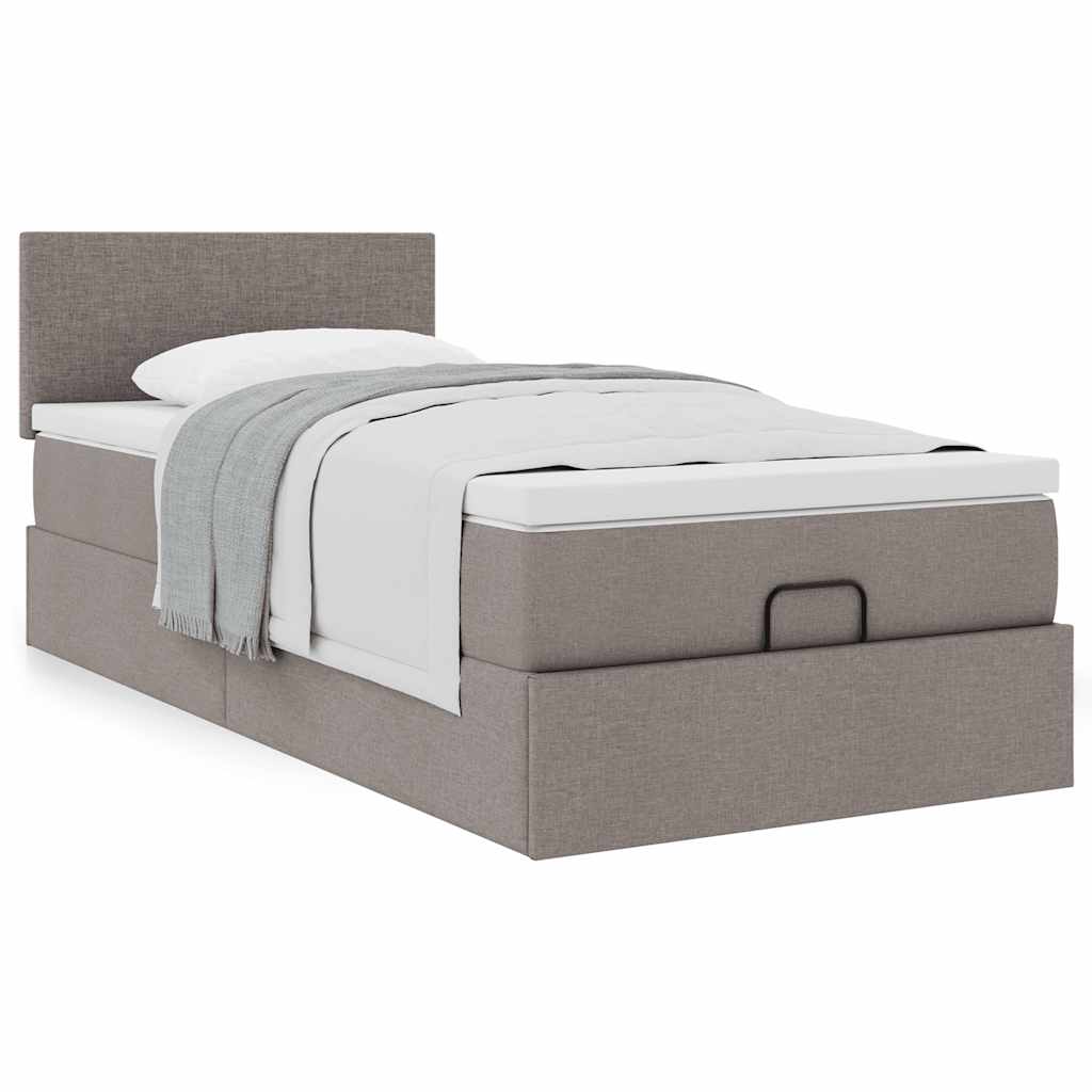 Οθωμανικό κρεβάτι με στρώμα Taupe 90x200cm ύφασμα