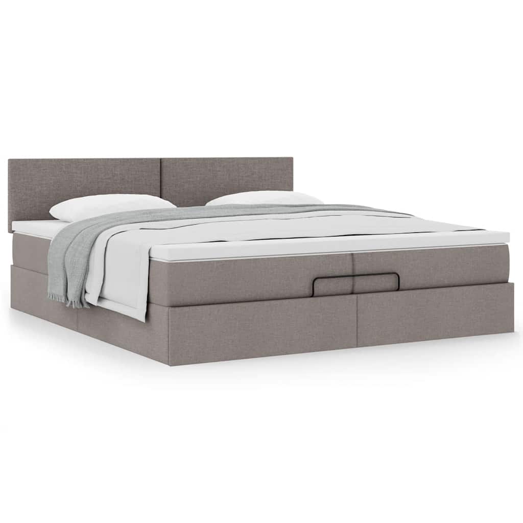 Οθωμανικό κρεβάτι με στρώμα Taupe 200x200 cm Ύφασμα