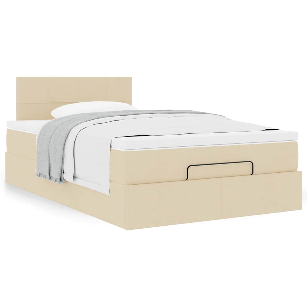 Οθωμανικό κρεβάτι με στρώμα Cream 120x190 cm Ύφασμα