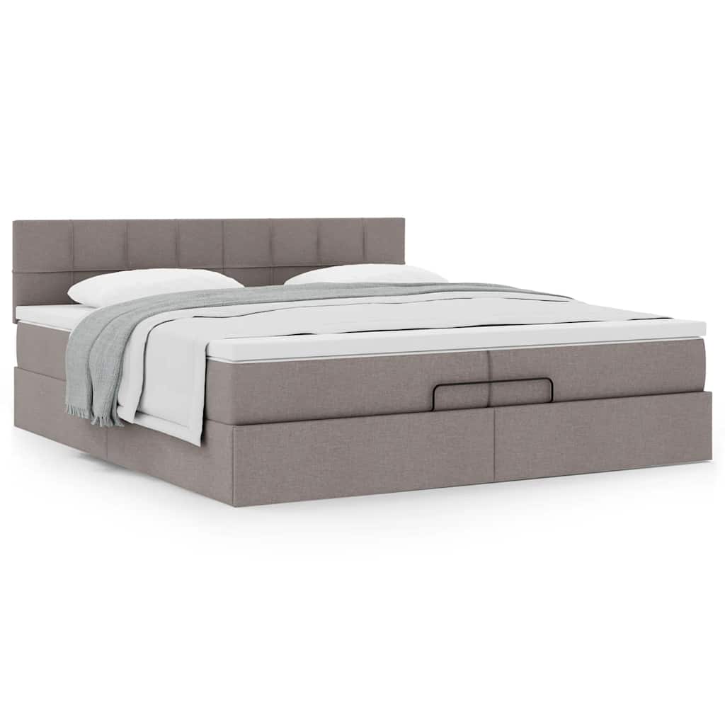Οθωμανικό κρεβάτι με στρώμα Taupe 200x200 cm Ύφασμα