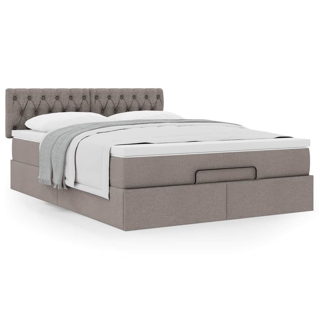 Οθωμανικό κρεβάτι με στρώμα Taupe 140x200cm ύφασμα