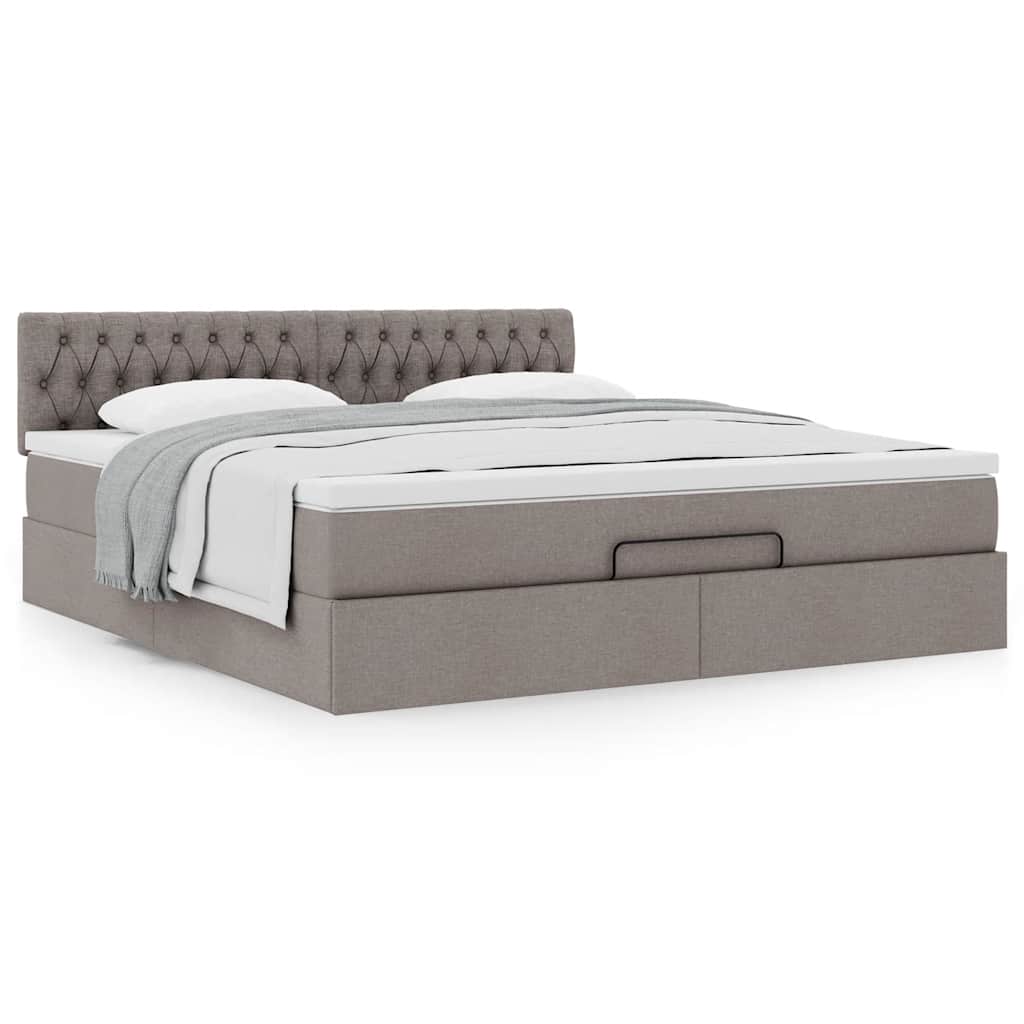 Οθωμανικό κρεβάτι με στρώμα Taupe 180x200cm ύφασμα