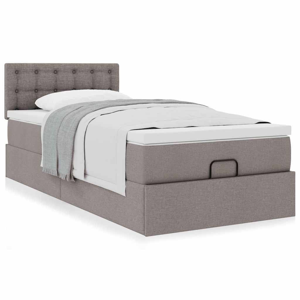 Οθωμανικό κρεβάτι με στρώμα Taupe 80x200cm ύφασμα