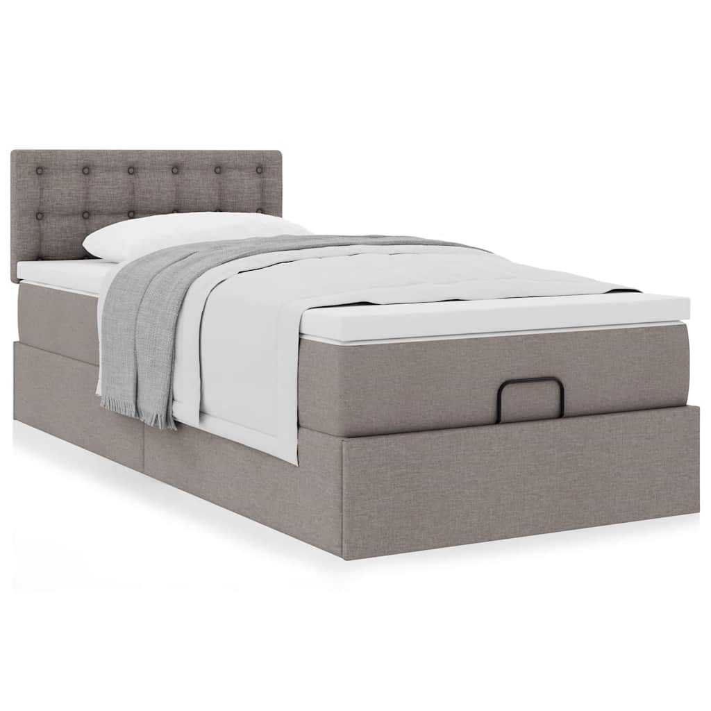 Οθωμανικό κρεβάτι με στρώμα Taupe 100x200cm ύφασμα
