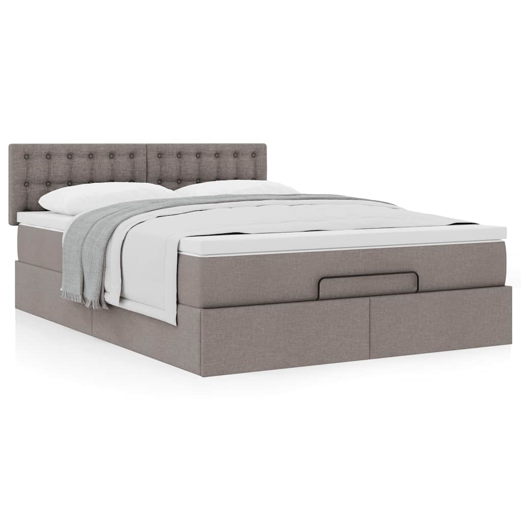 Οθωμανικό κρεβάτι με στρώμα Taupe 140x200cm ύφασμα