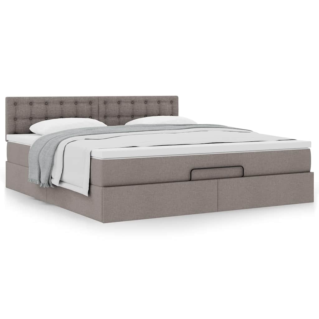 Οθωμανικό κρεβάτι με στρώμα Taupe 160x200cm ύφασμα
