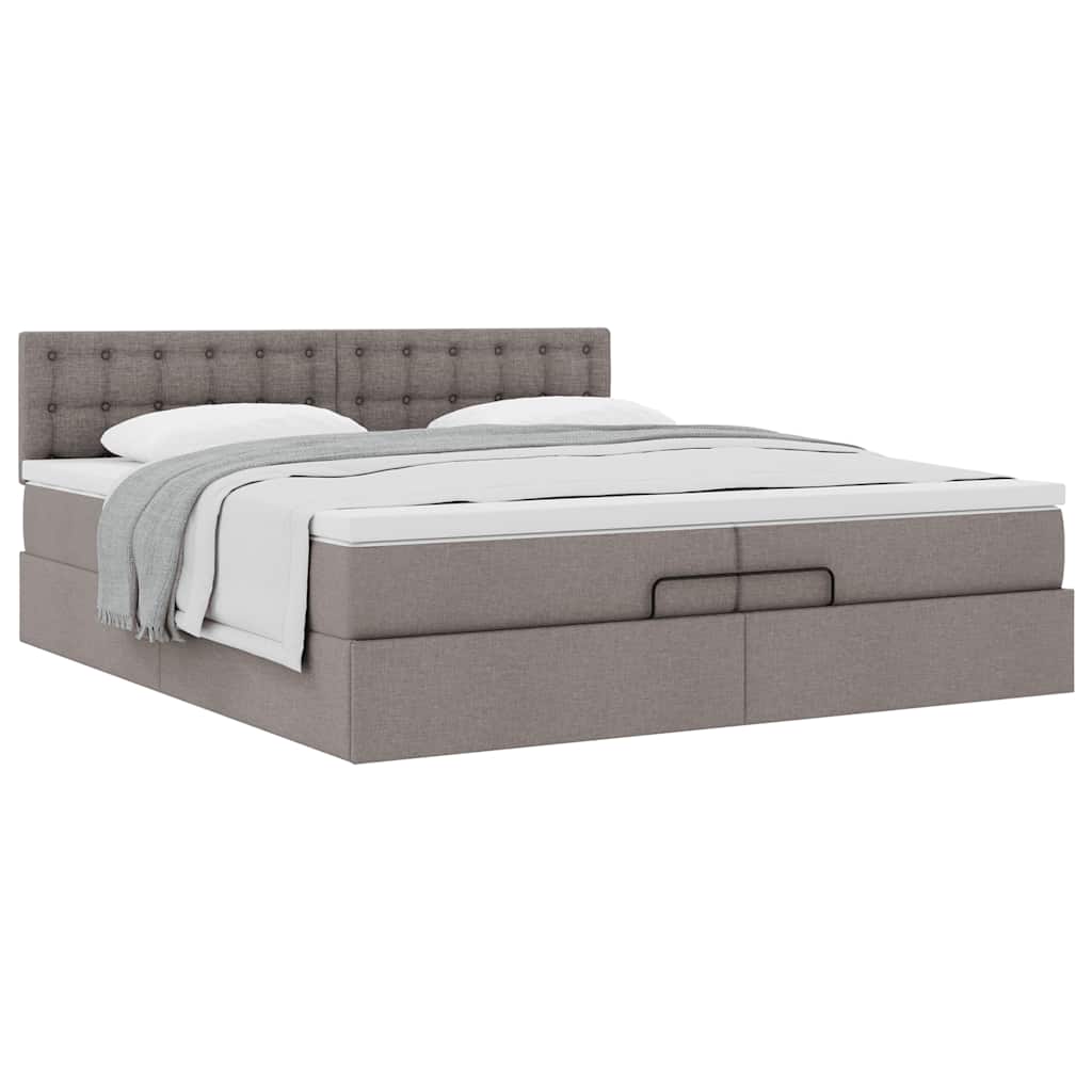 Οθωμανικό κρεβάτι με στρώμα Taupe 200x200 cm Ύφασμα