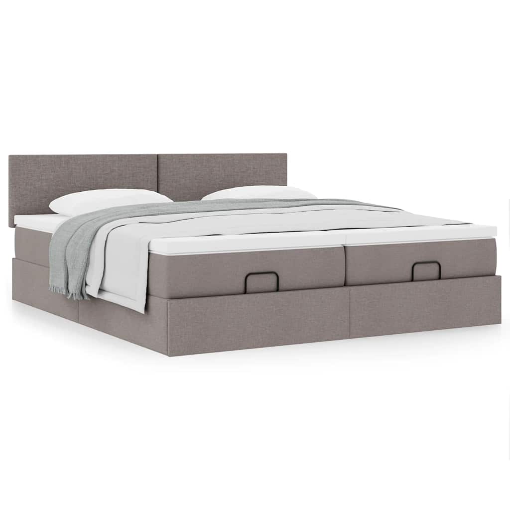 Οθωμανικό κρεβάτι με στρώματα Taupe 200x200cm ύφασμα