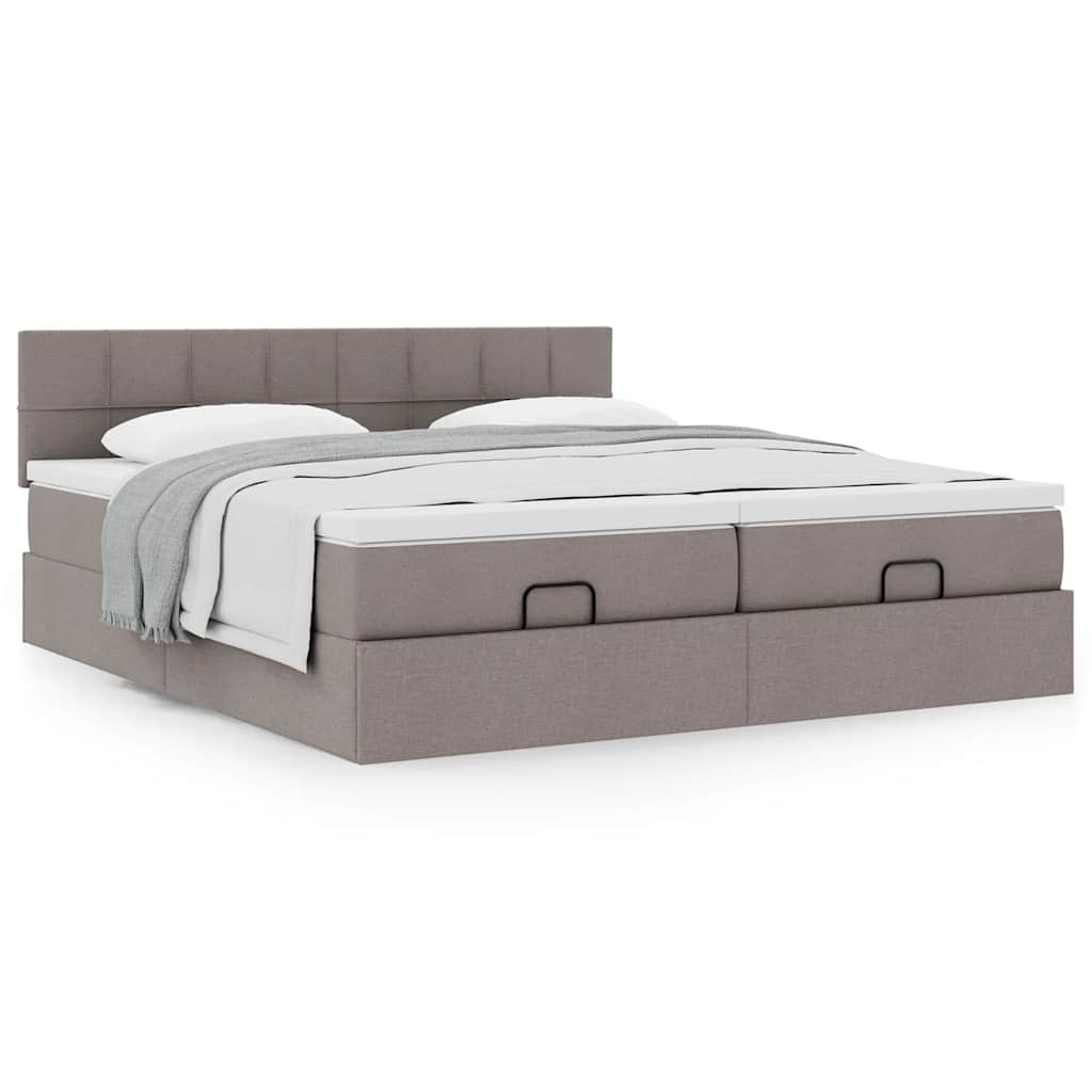 Οθωμανικό κρεβάτι με στρώματα Taupe 180x200cm ύφασμα