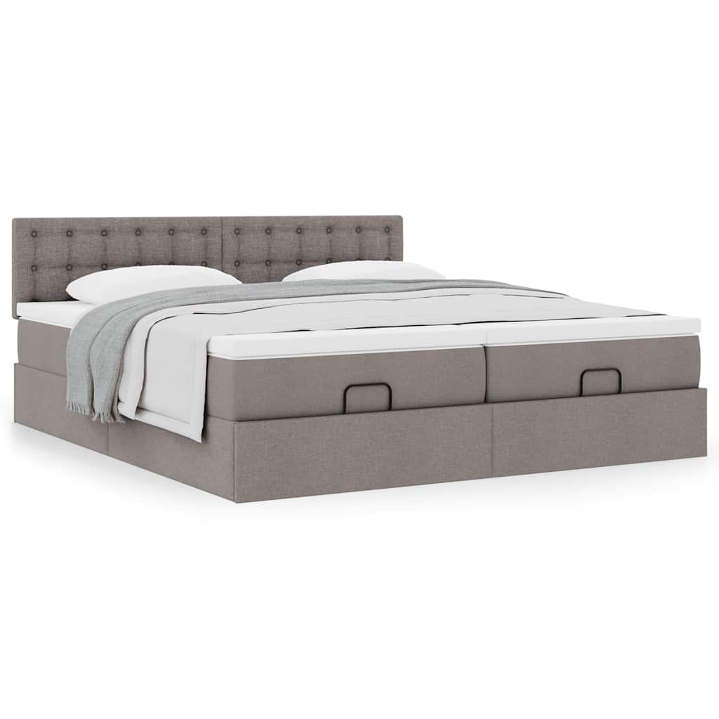 Οθωμανικό κρεβάτι με στρώματα Taupe 180x200cm ύφασμα