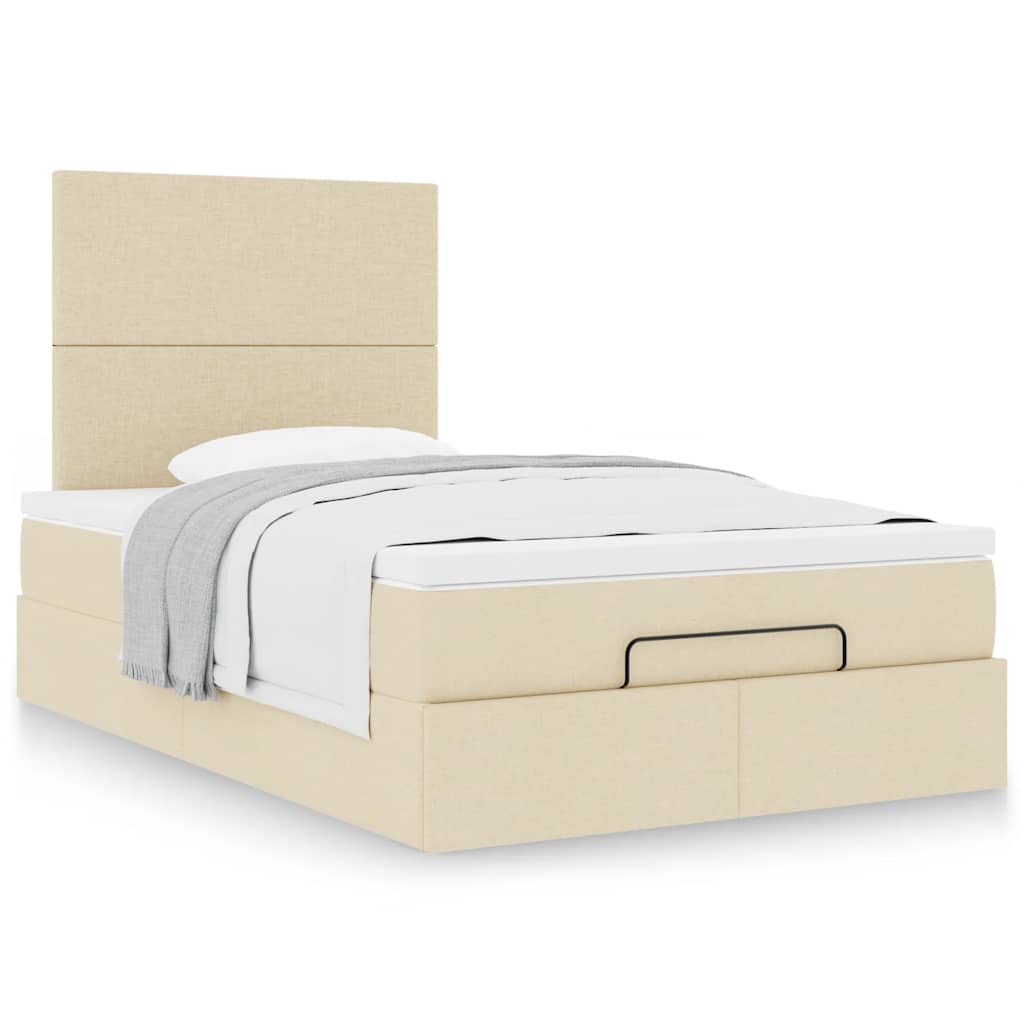 Οθωμανικό κρεβάτι με στρώμα Cream 120x190 cm Ύφασμα