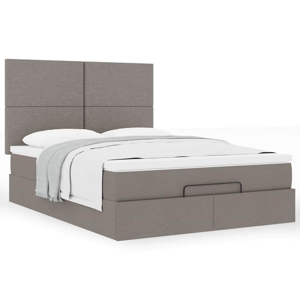 Οθωμανικό κρεβάτι με στρώμα Taupe 140x200cm ύφασμα
