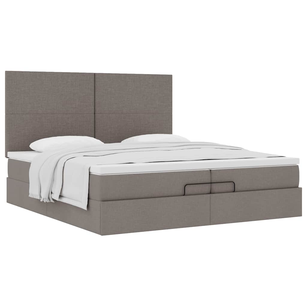 Οθωμανικό κρεβάτι με στρώματα Taupe 200x200cm ύφασμα