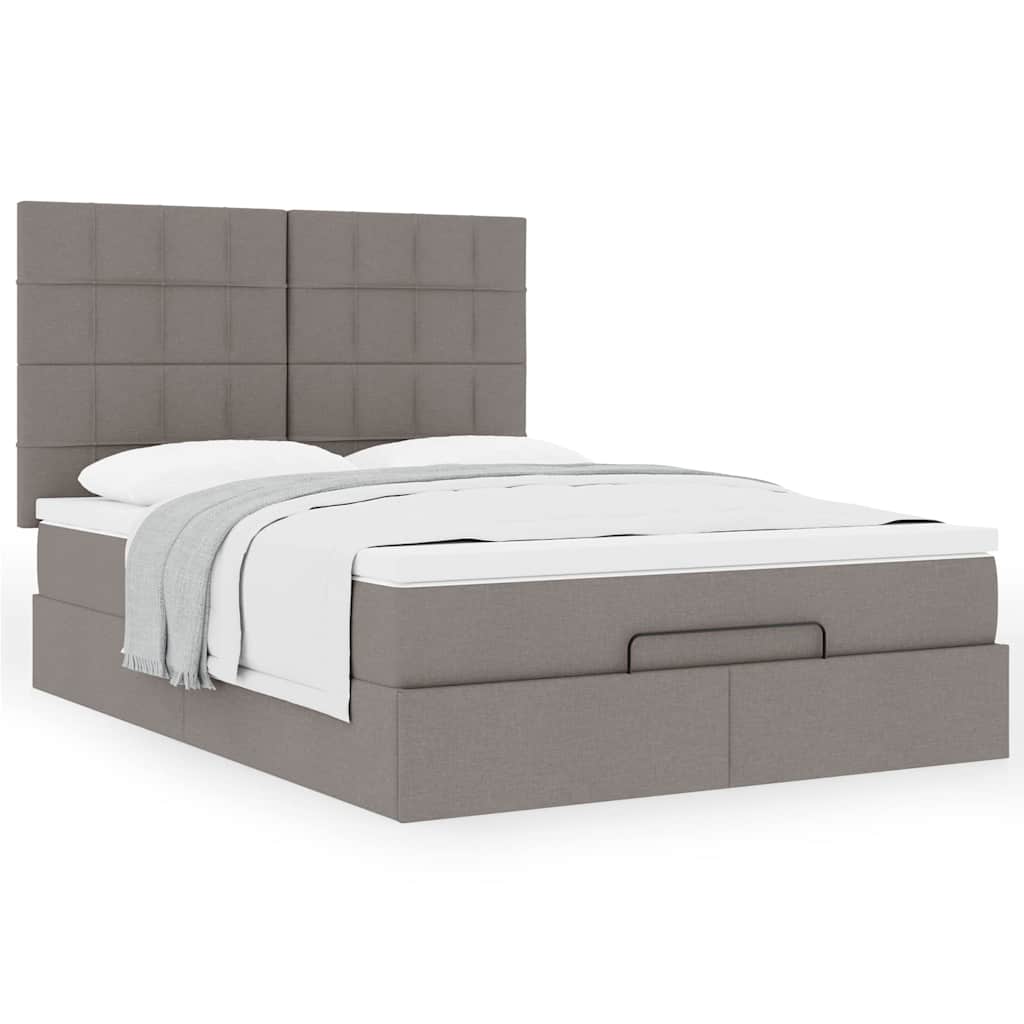 Οθωμανικό κρεβάτι με στρώμα Taupe 140x200cm ύφασμα