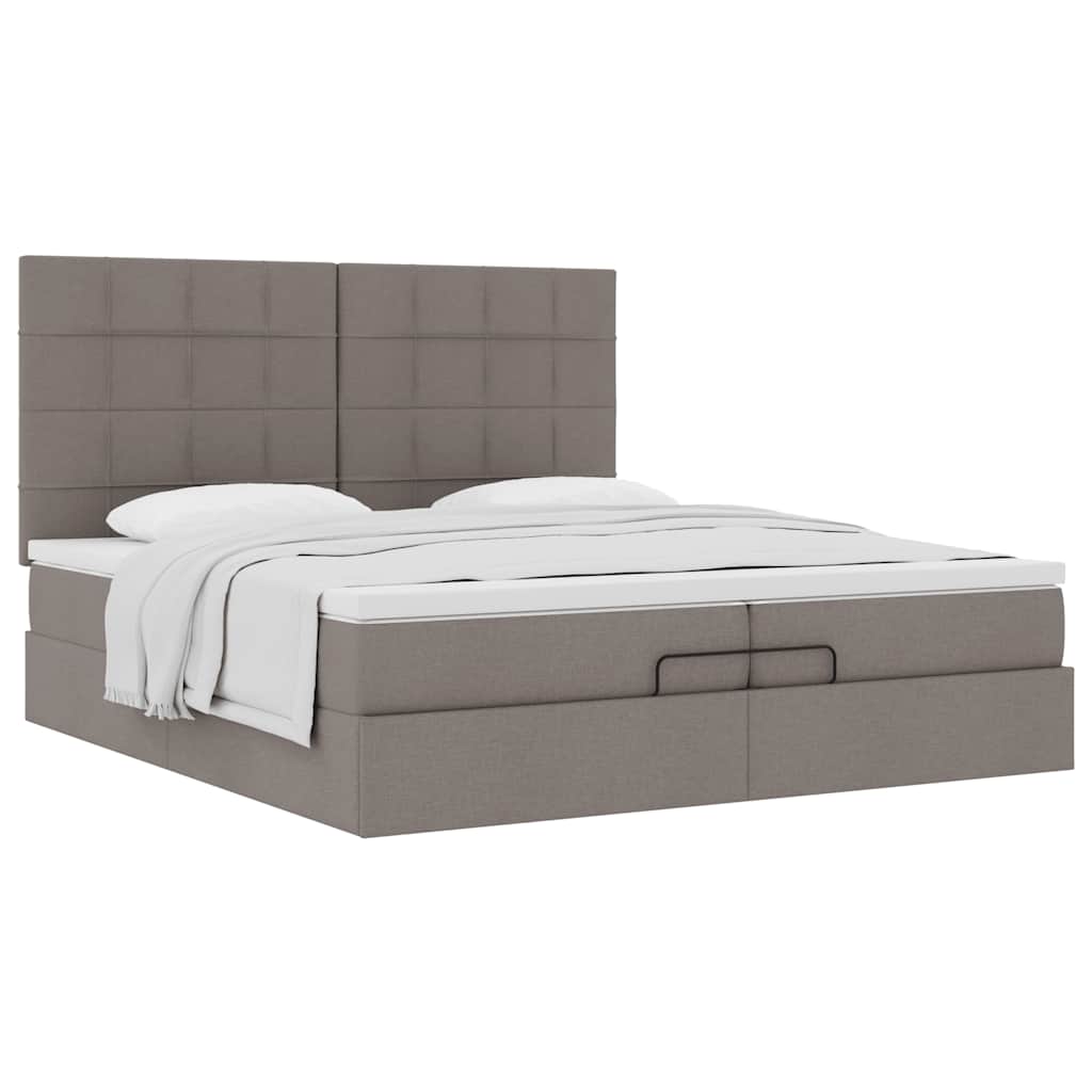 Οθωμανικό κρεβάτι με στρώματα Taupe 200x200cm ύφασμα