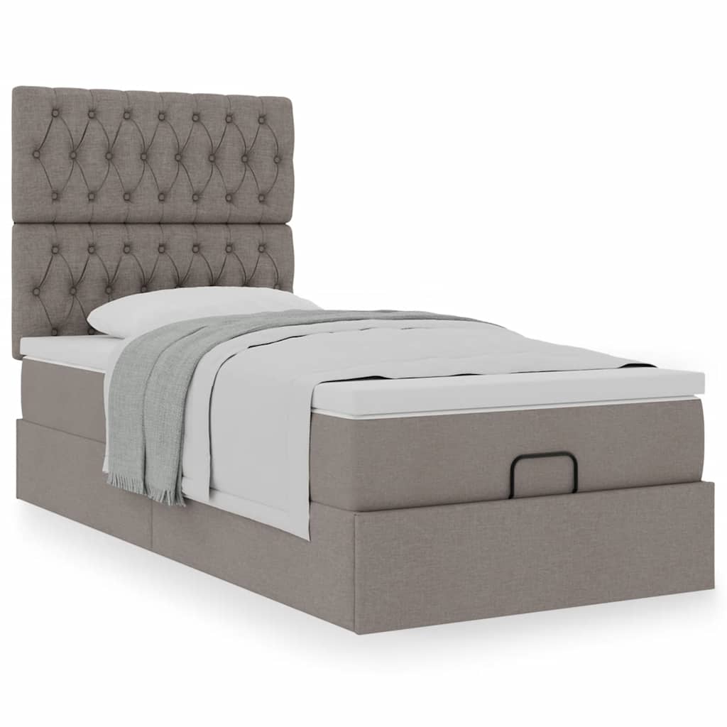 Οθωμανικό κρεβάτι με στρώμα Taupe 80x200cm ύφασμα