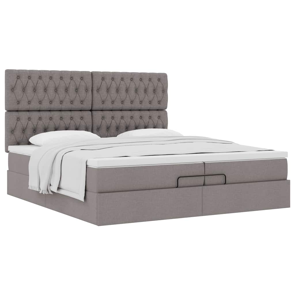 Οθωμανικό κρεβάτι με στρώματα Taupe 200x200cm ύφασμα