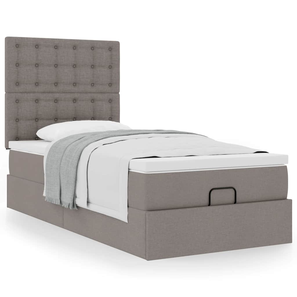 Οθωμανικό κρεβάτι με στρώμα Taupe 90x190cm ύφασμα