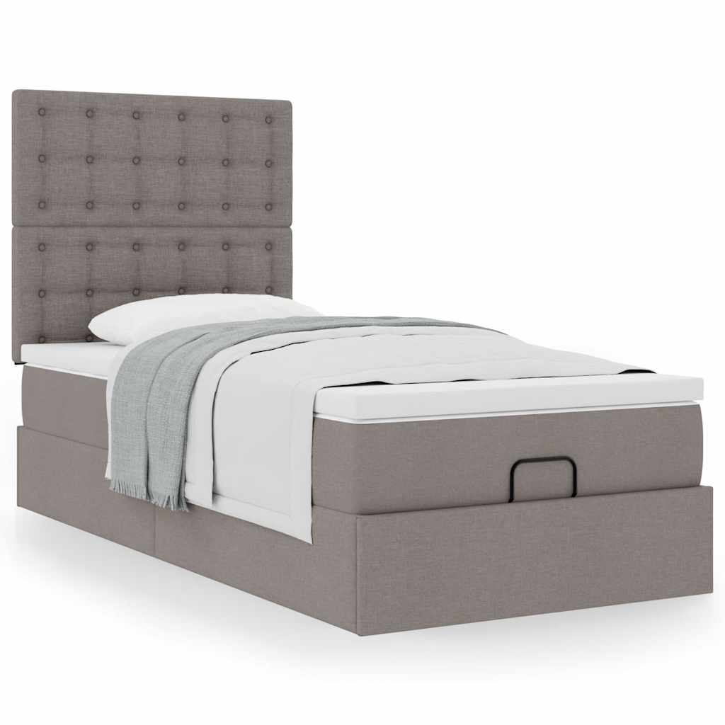 Οθωμανικό κρεβάτι με στρώμα Taupe 90x200cm ύφασμα
