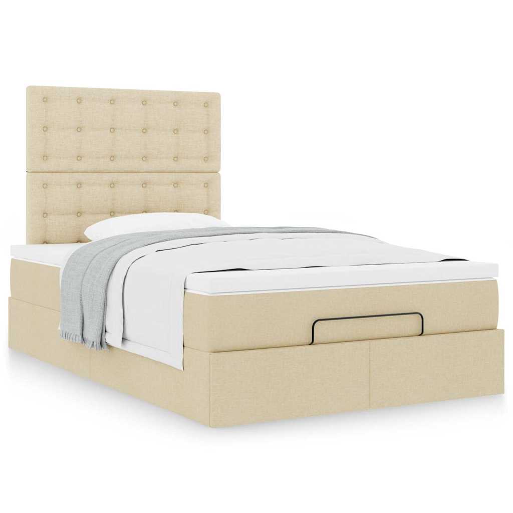 Οθωμανικό κρεβάτι με στρώμα Cream 120x190 cm Ύφασμα