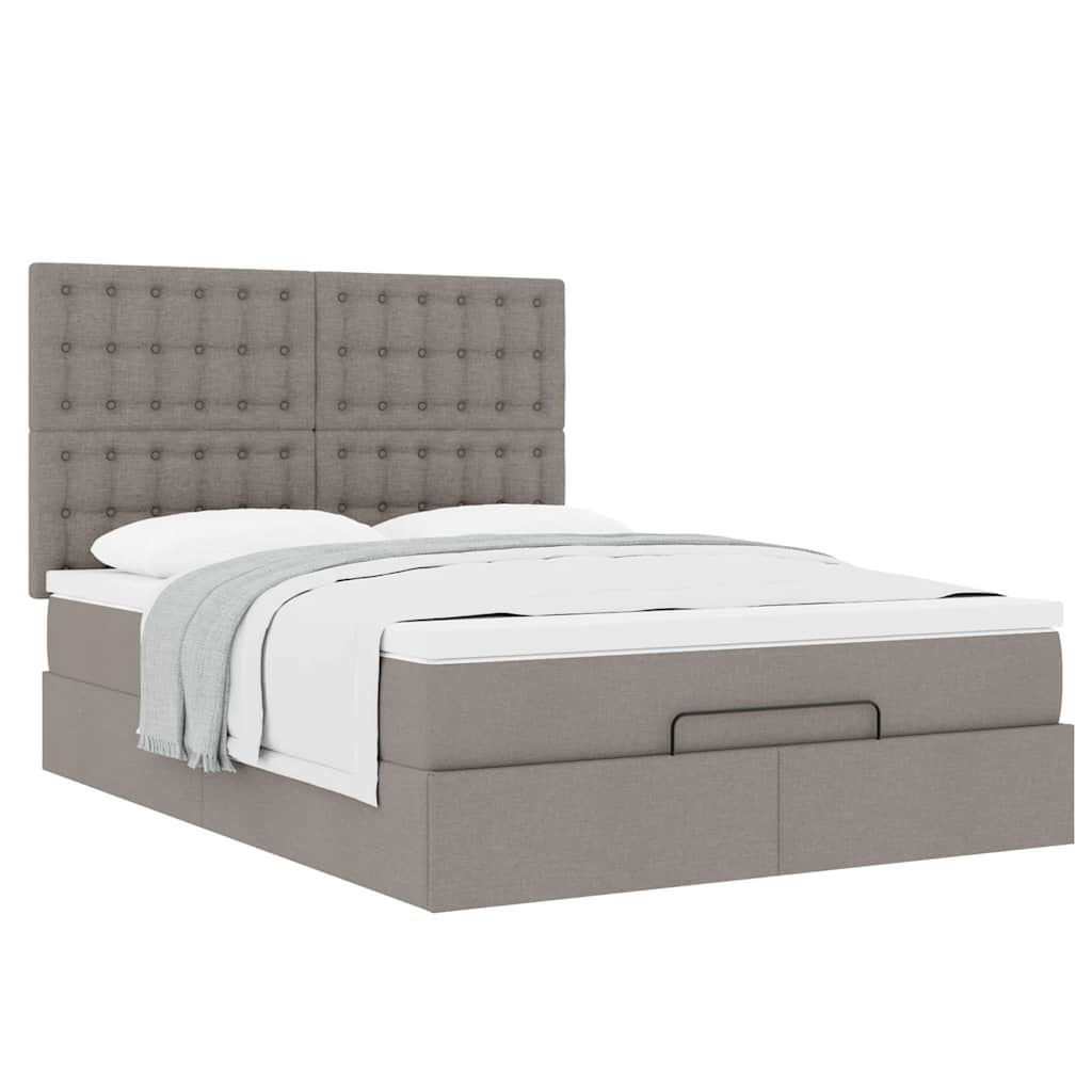 Οθωμανικό κρεβάτι με στρώμα Taupe 140x200cm ύφασμα