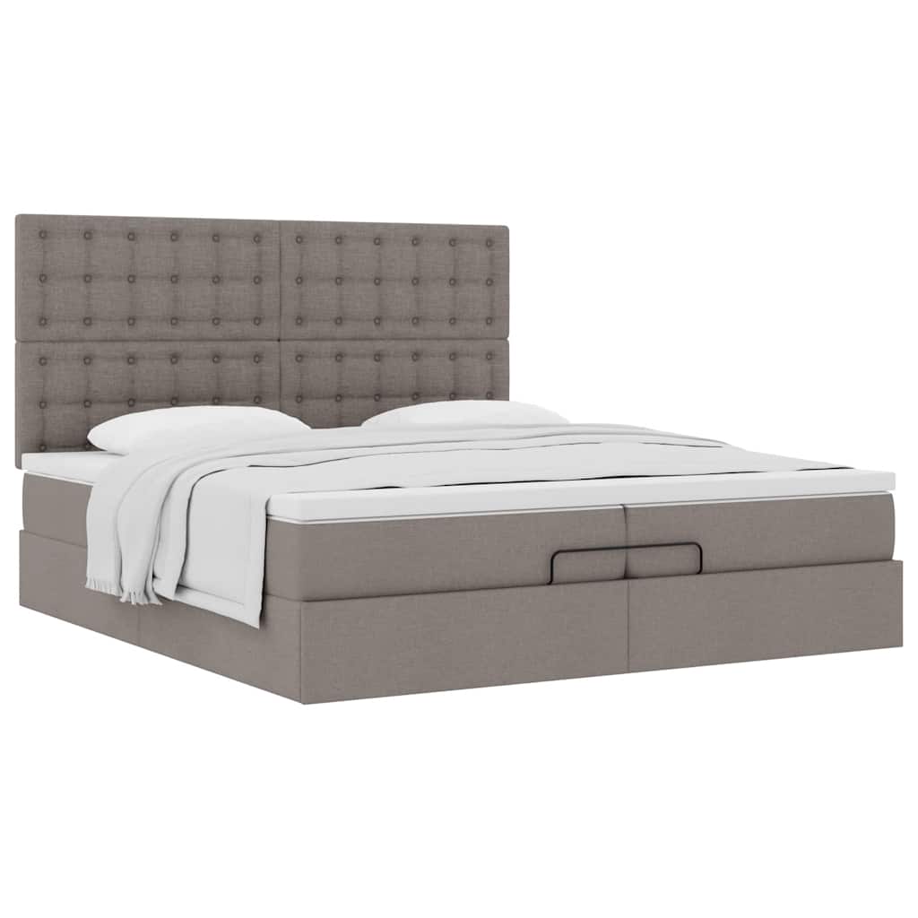Οθωμανικό κρεβάτι με στρώματα Taupe 200x200cm ύφασμα