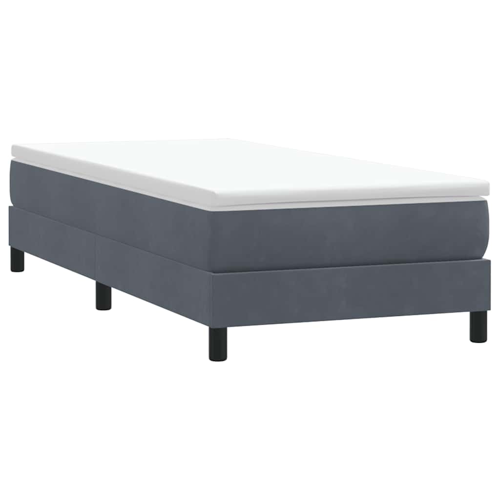 Box Spring Κρεβάτι χωρίς στρώμα Σκούρο γκρι 80x210 cm Βελούδινο