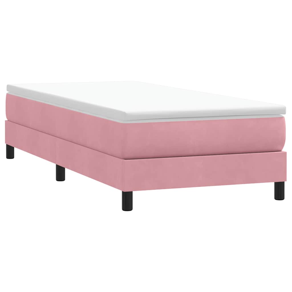 Box Spring Κρεβάτι χωρίς στρώμα Ροζ 80x210 cm Βελούδινο