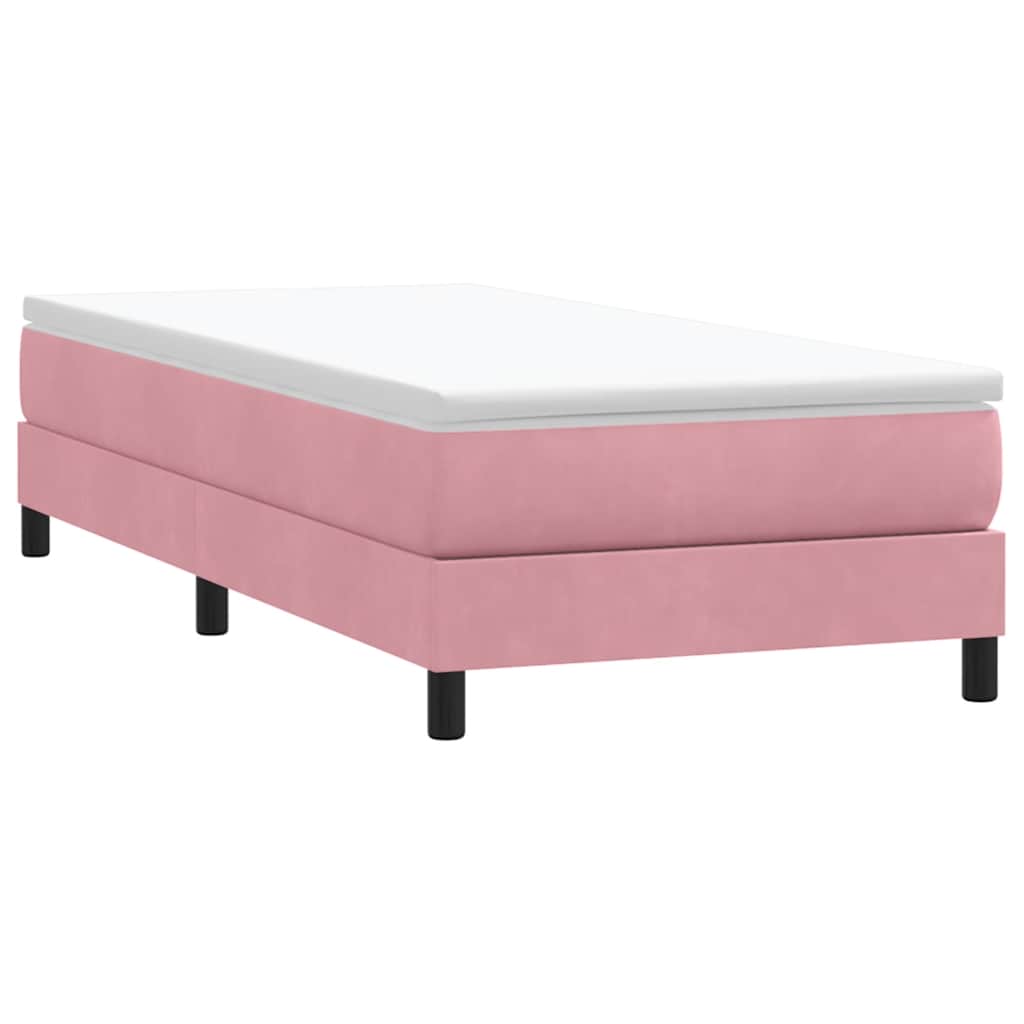 Box Spring Κρεβάτι χωρίς στρώμα Ροζ 100x210 cm Βελούδινο