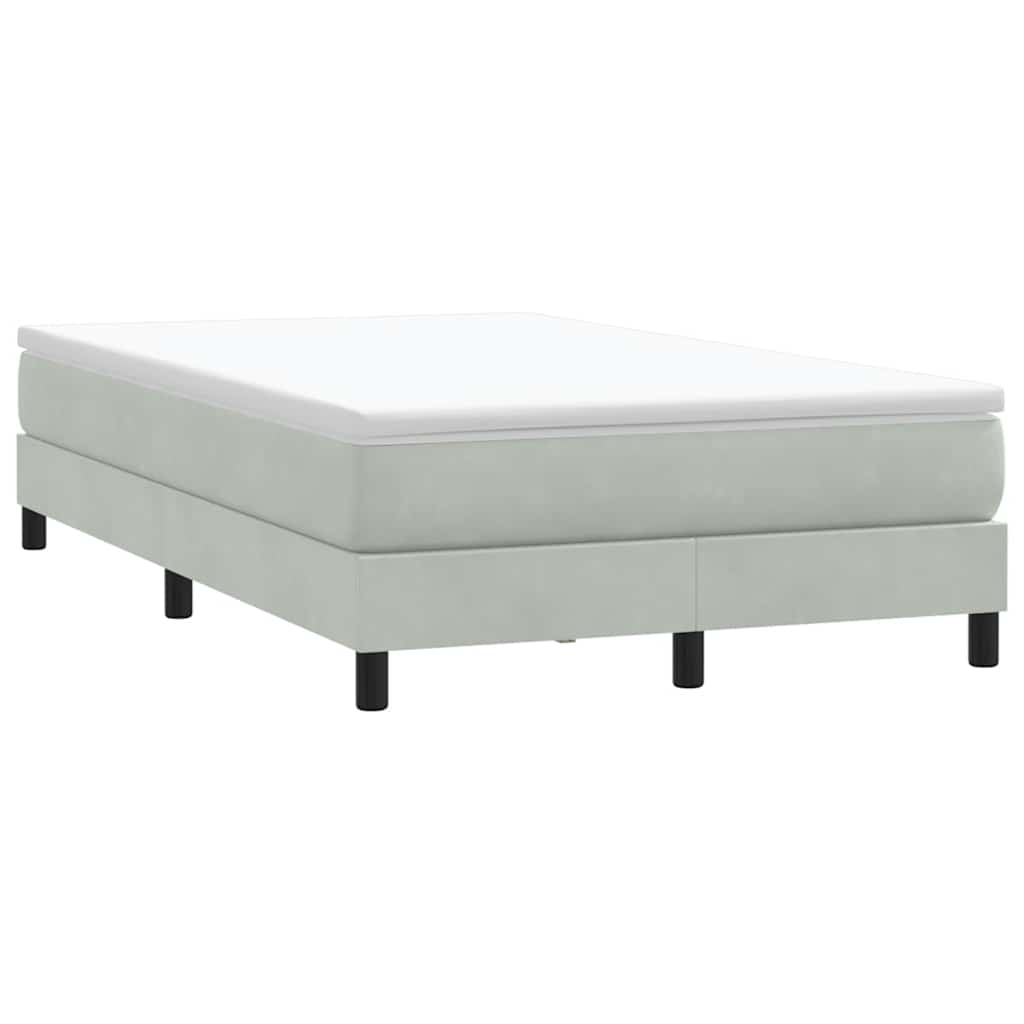 Box Spring Κρεβάτι χωρίς στρώμα Ανοιχτό γκρι Βελούδινο