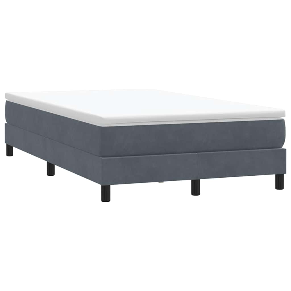 Box Spring Κρεβάτι χωρίς στρώμα Σκούρο γκρι Βελούδινο