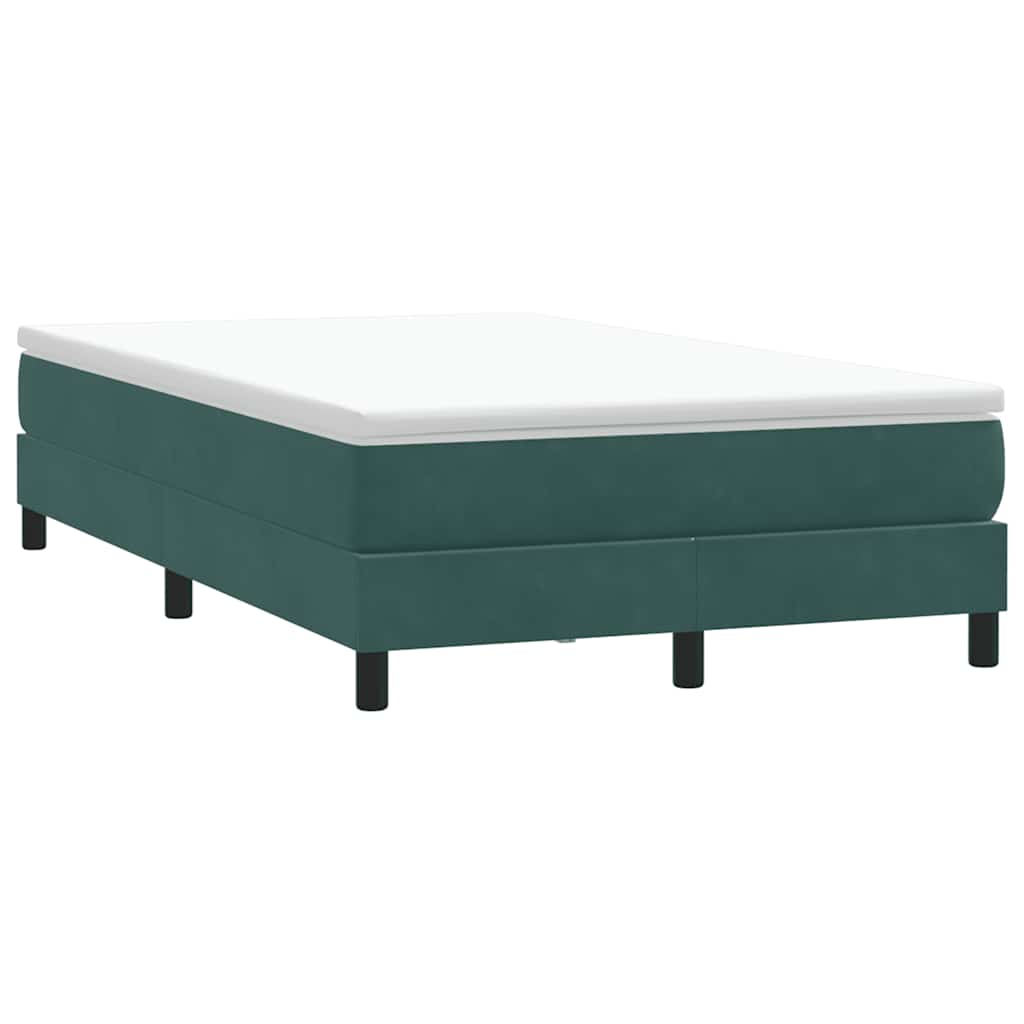 Box Spring Κρεβάτι χωρίς στρώμα Σκούρο πράσινο Βελούδινο