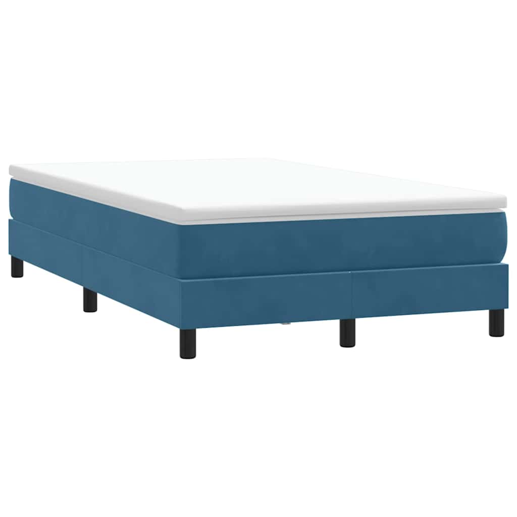 Box Spring Κρεβάτι χωρίς στρώμα Σκούρο μπλε Βελούδινο