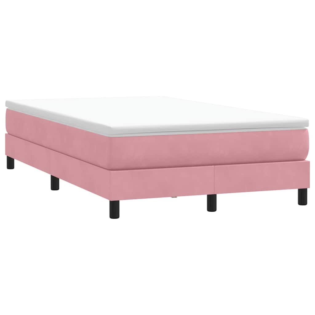 Box Spring Κρεβάτι χωρίς στρώμα Ροζ 120x210 cm Βελούδινο