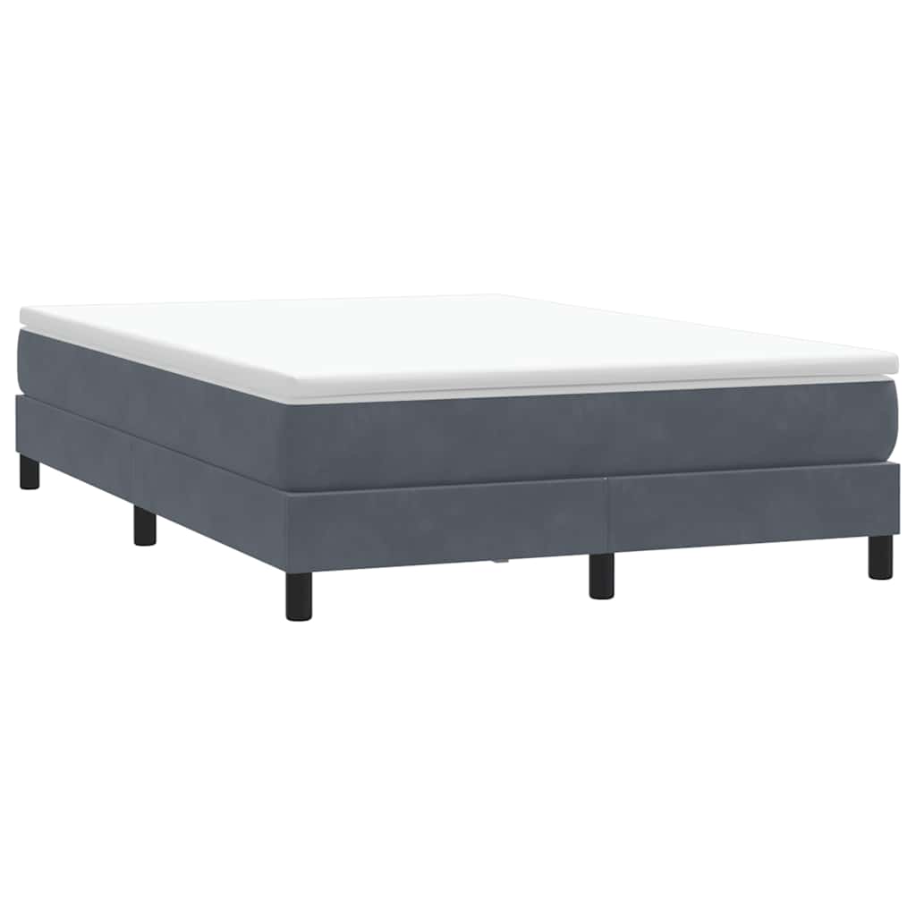Box Spring Κρεβάτι χωρίς στρώμα Σκούρο γκρι Βελούδινο