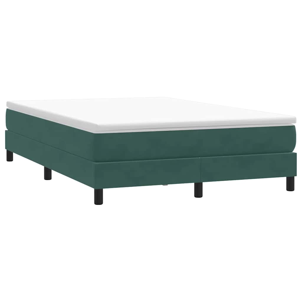 Box Spring Κρεβάτι χωρίς στρώμα Σκούρο πράσινο Βελούδινο