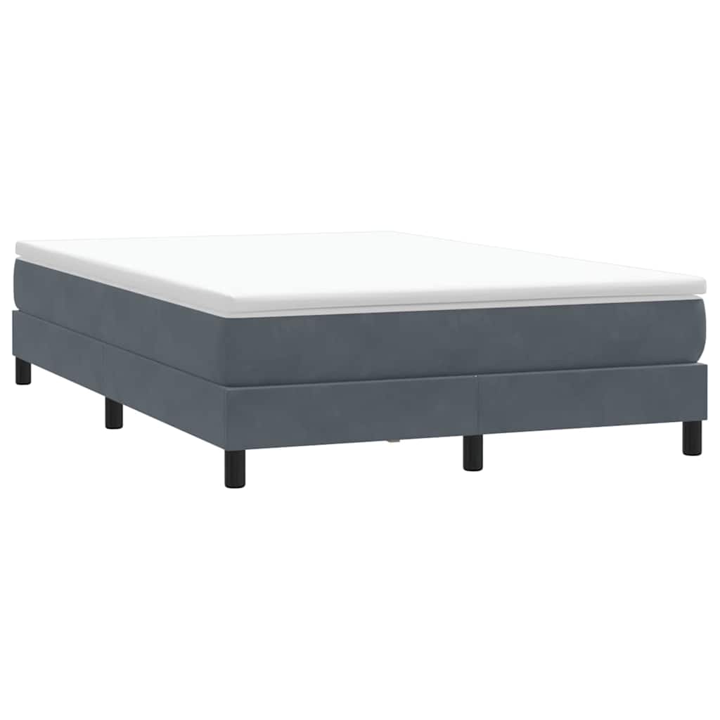 Box Spring Κρεβάτι χωρίς στρώμα Σκούρο γκρι Βελούδινο