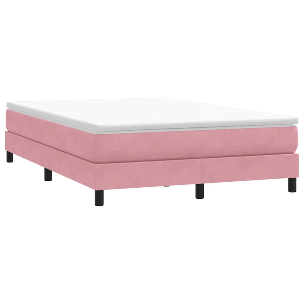 Box Spring κρεβάτι χωρίς στρώμα ροζ 160x210 cm Βελούδινο