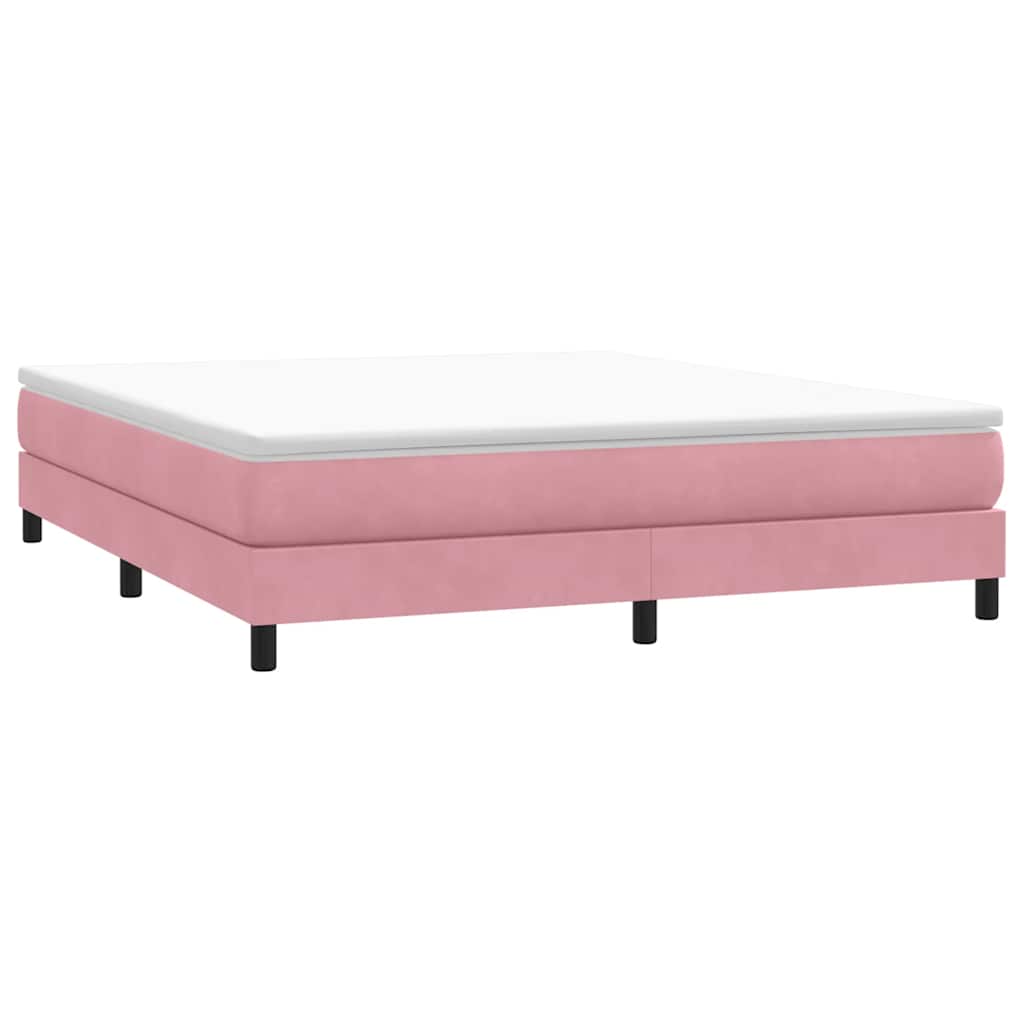 Κρεβάτι Boxspring χωρίς Στρώμα Ροζ 180x210 εκ. Βελούδινο