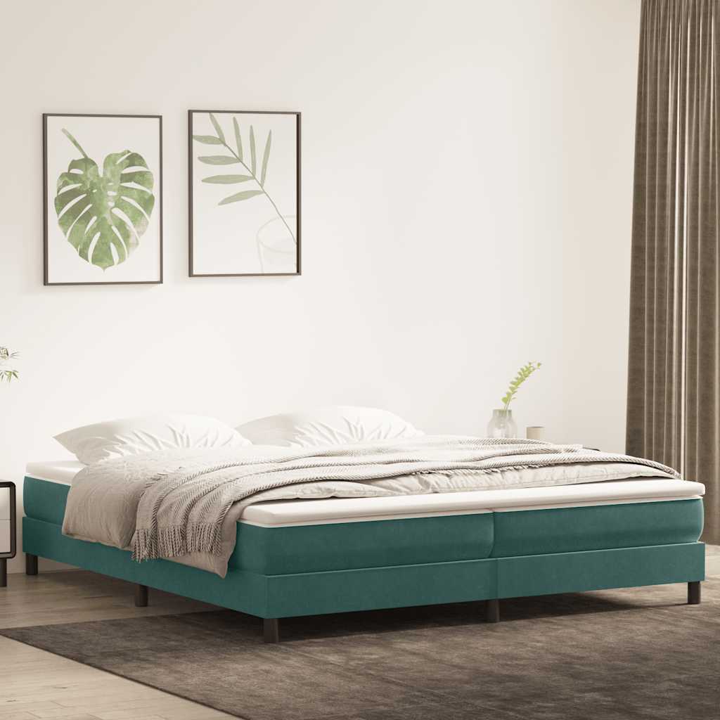 Κρεβάτι Boxspring χωρίς Στρώμα Σκούρο Πράσινο 200x210εκ