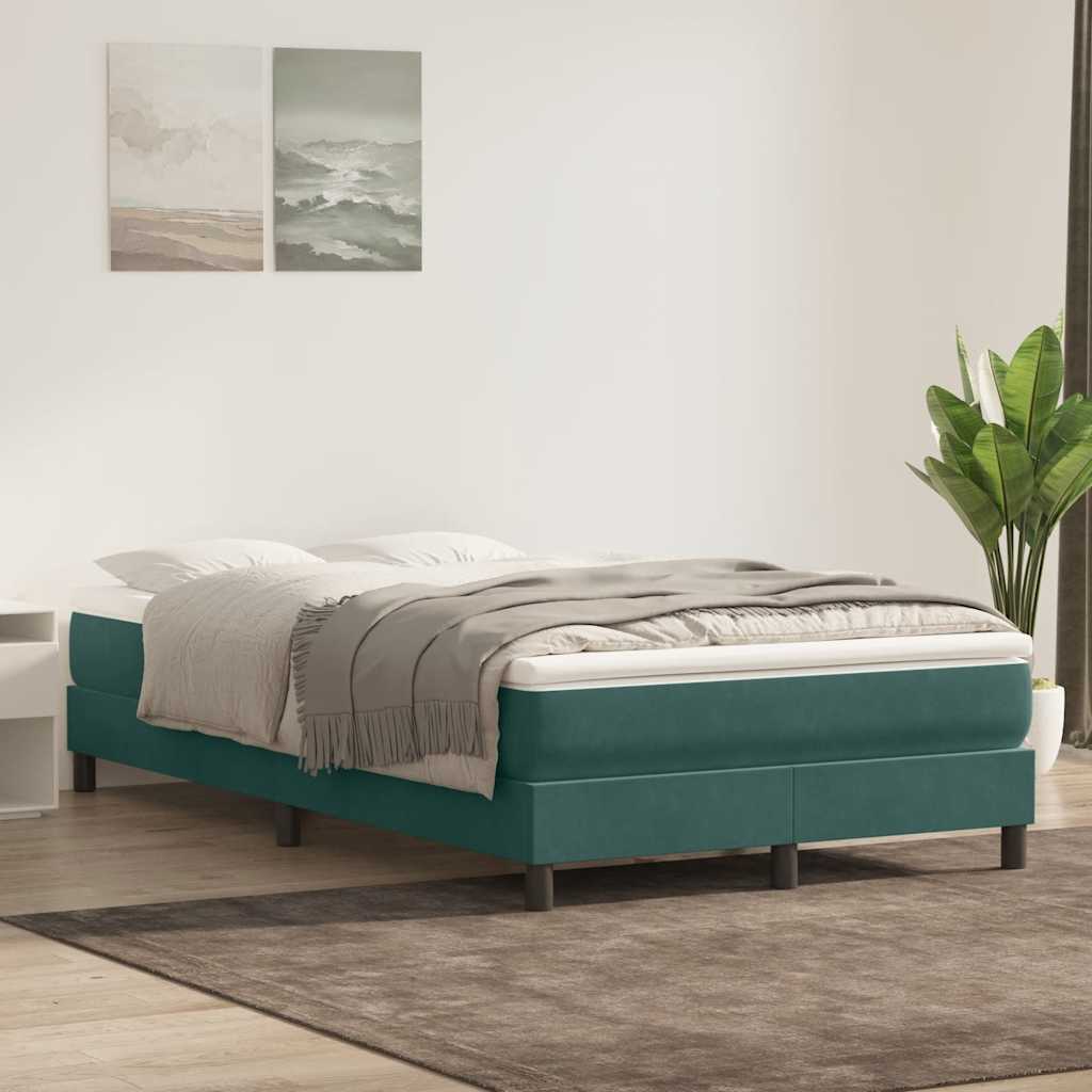 Box Spring κρεβάτι χωρίς στρώμα σκούρο πράσινο 120x220cm